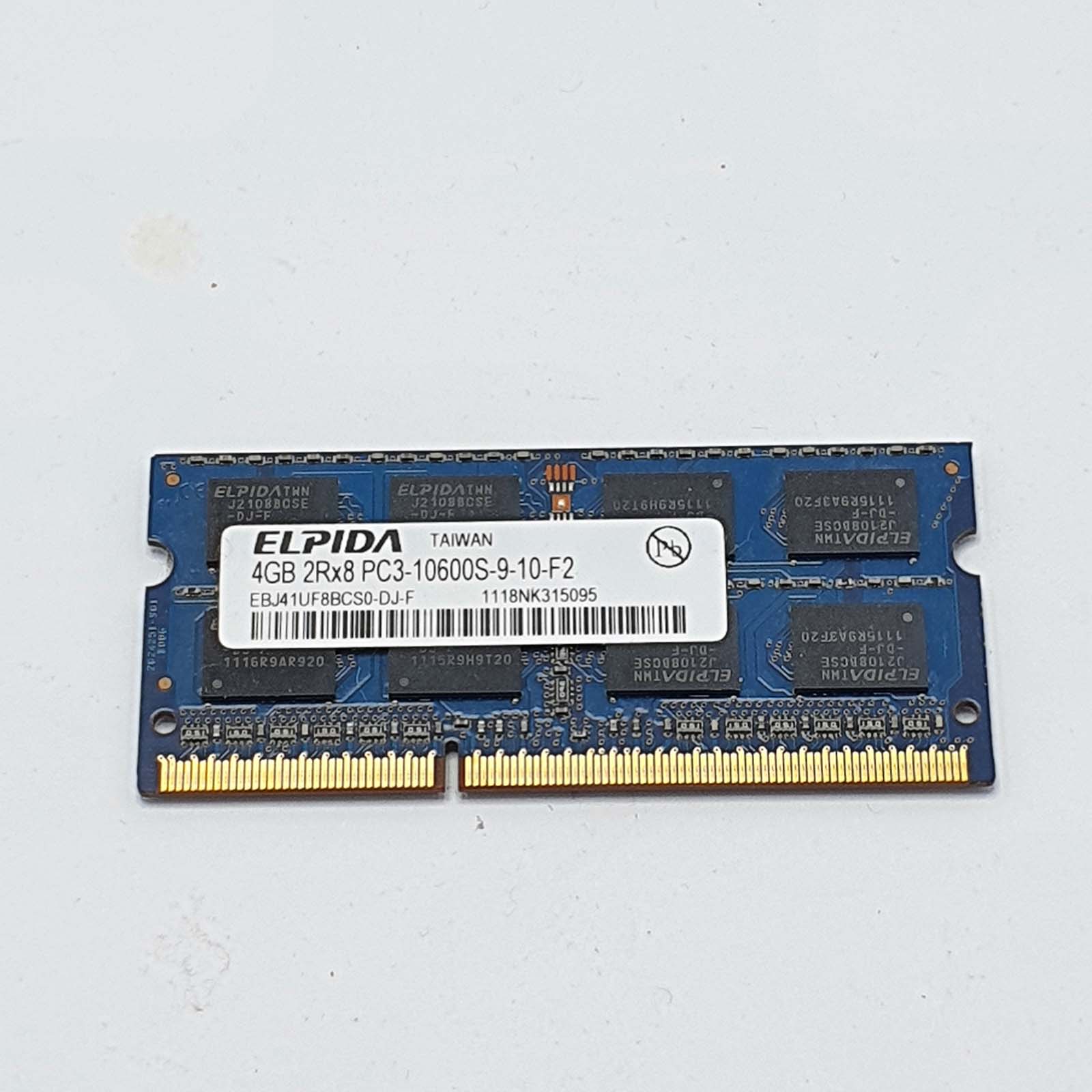 Ram Elpida 4Gb 2Rx8 PC3-10600S-9-10-F2 DDR3 SODIMM 1333 MHz ...
